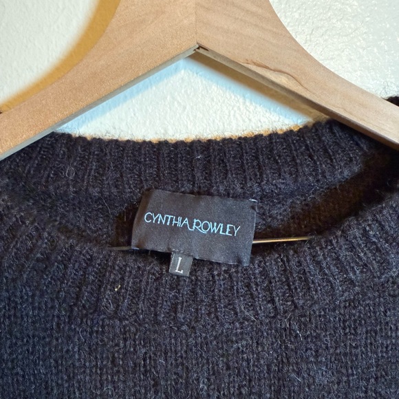 Cynthia Rowley Snowbird Intarsia Knit Sweater Mohair and Wool Blend - Picture 4 of 7